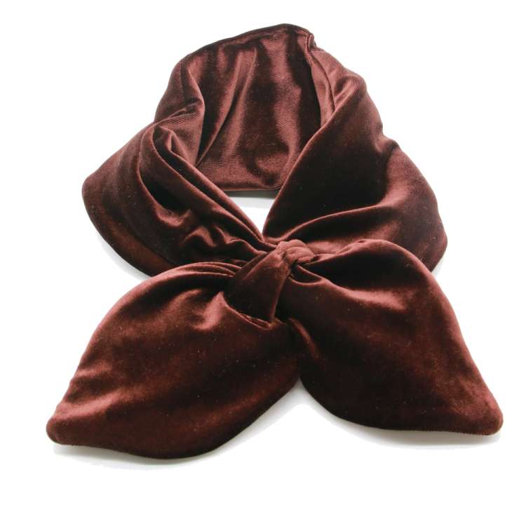 Steckschal aus Samt in Braun